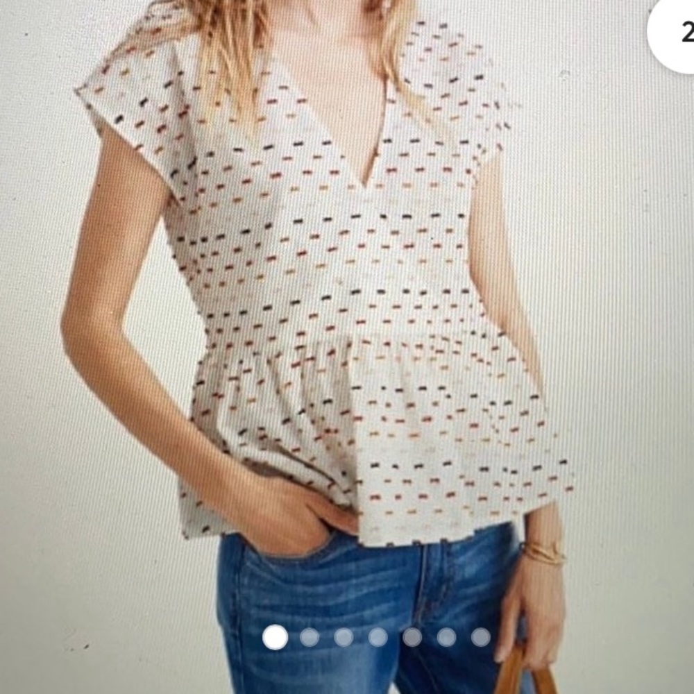 Madewell 🔥 Peplum Crossover Wrap Top Sz S